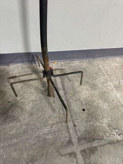 Tall Metal Garden Hook with Two Pronged Base, bird at the center and Dual Hook Design, 9 Feet Tall