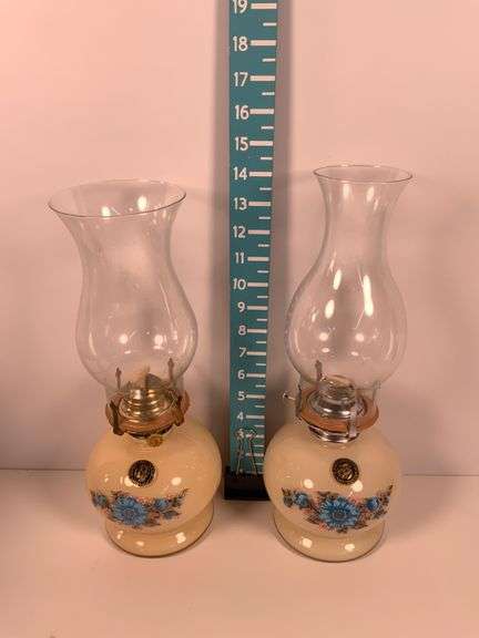 Lamplight Victoria Rose Oil Lamps with Original Boxes