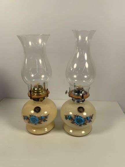 Lamplight Victoria Rose Oil Lamps with Original Boxes