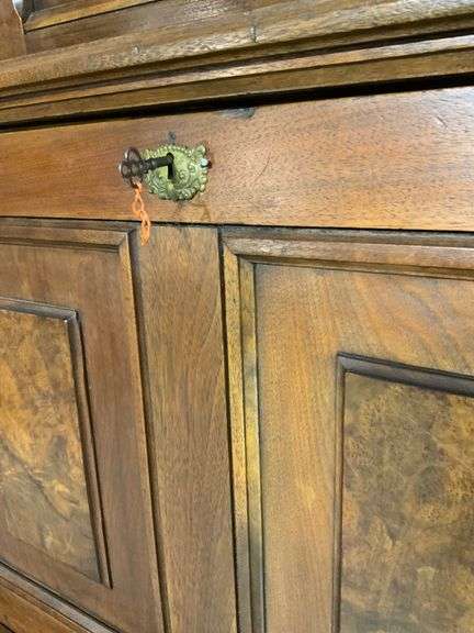Tall Wood Secretary Desk With Keyed Locks, Pre Civil War