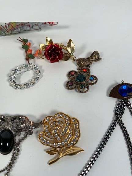 Decorative Costume Jewelry Brooches and Clips