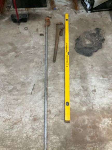 Pipe Wrench, Bar Clamp, and Johnson Level Combo Set