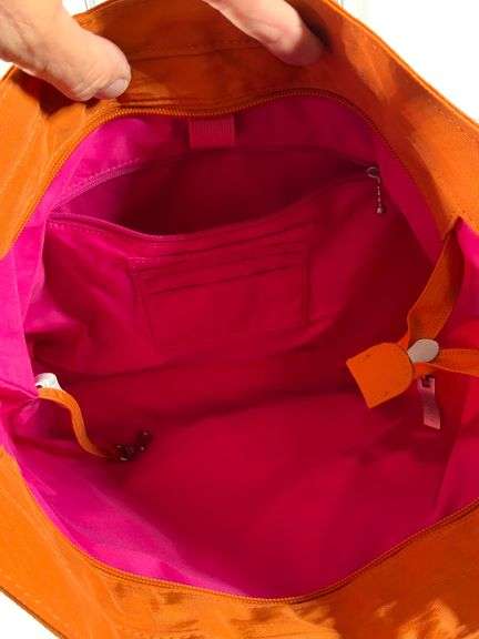 Baggallini Orange Nylon Shoulder Bag with Pink Interior