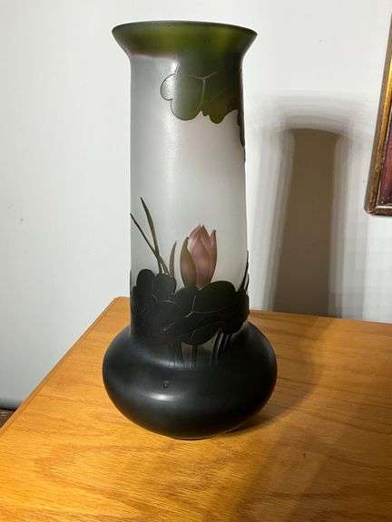 Gallé Signed Cameo Glass Vase, Posthumous Production (ca. 1904–1936)