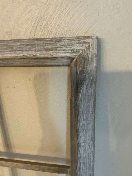 Decorative Wooden Window Frame and Metal-Wood Sign