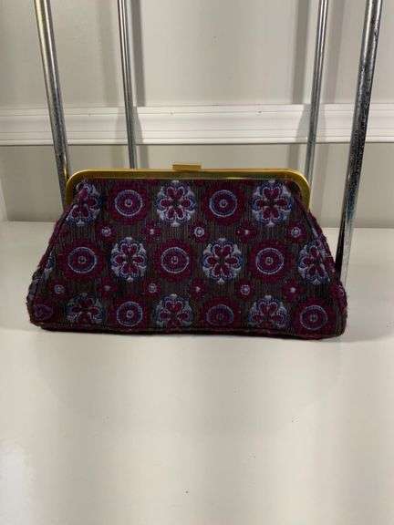 Sondra Roberts Evening Clutch With Embroidered Floral Design