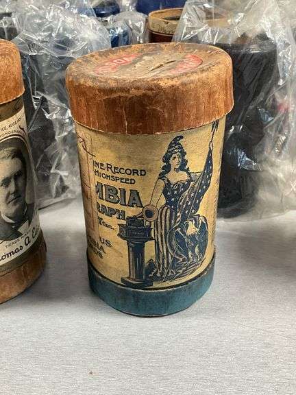 40 Edison Cylinder Phonograph Records Some With Original Canisters