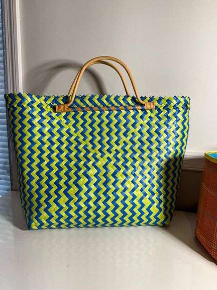 Two Woven Tote Bags, Including Ralph Lauren