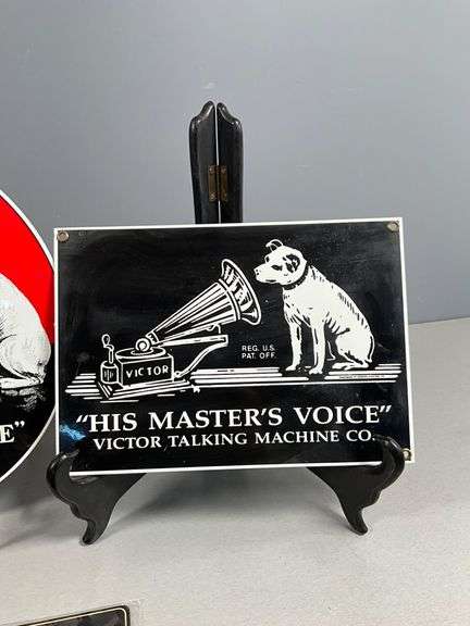 ‘His Master’s Voice’ Metal Signs Featuring Nipper