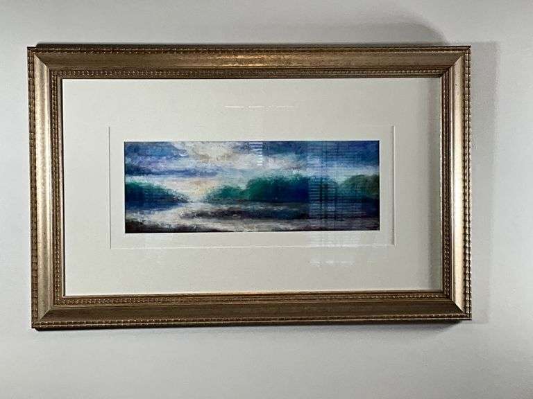 Framed Painting by Shaumin Liu, 31” x 19.5”