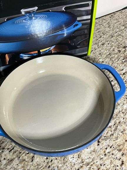 Lodge Blue Enamel Cast Iron 3.6-Quart Covered Casserole Dish
