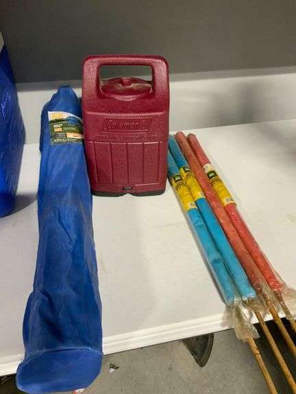 Coleman Propane Lantern with Case, Ozark Trail Folding Mesh Chair and Jumbo Citronella Candles