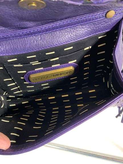 Rebecca Minkoff Purple Leather Shoulder Bag With Chain Strap