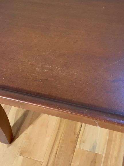 Wooden Side Table with Raised Edge Trim