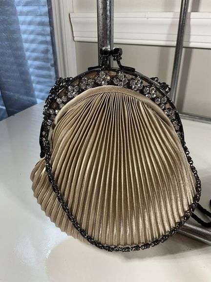 Two Kate Landry Pleated Clutch Handbags