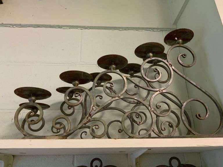 Wrought Iron Candle Holders With Scroll Designs