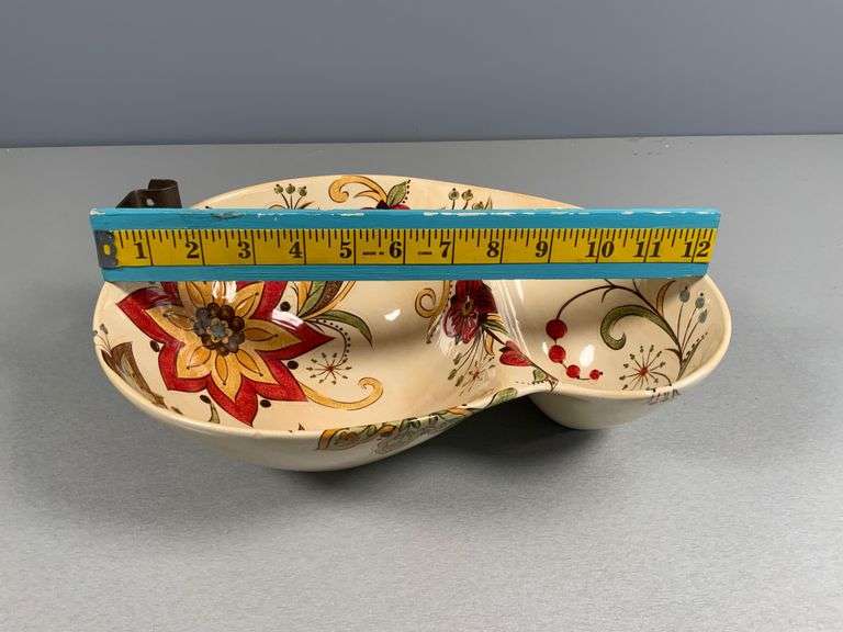 Pier 1 Imports Carynthium Earthenware Divided Serving Bowl