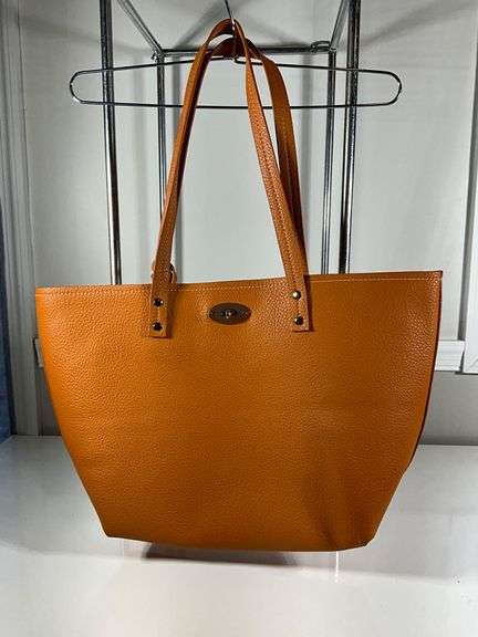 BCBG Camel Beige Tote with Lock Charm and Tag