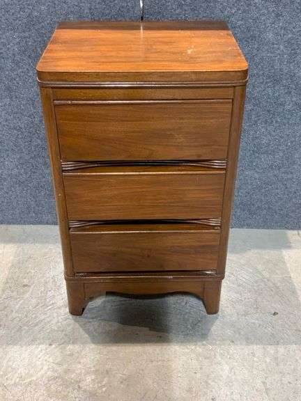 MCM Wooden Three-Drawer Nightstand with Dovetail Construction