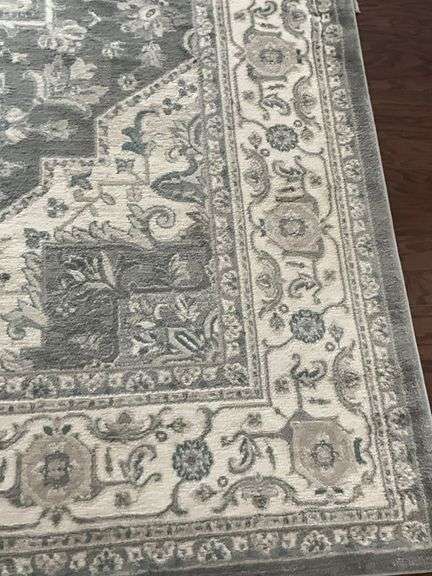 Lara Collection Gray Polypropylene Area Rug, Made in Turkey