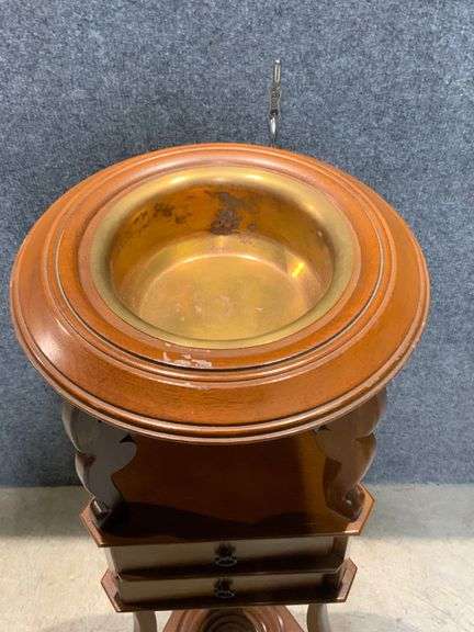 Wooden Smoking Pipe Stand With Ashtray and Drawers