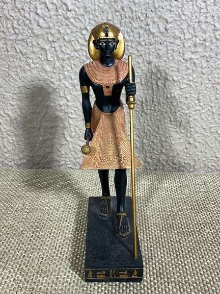 The Guardian Statue of Tutankhamun Pacific Giftware Egyptian Pharaoh Figurine with Gold and Black Fi
