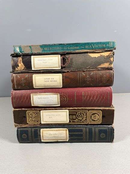 Six Vintage Record Albums with 78 RPM Records