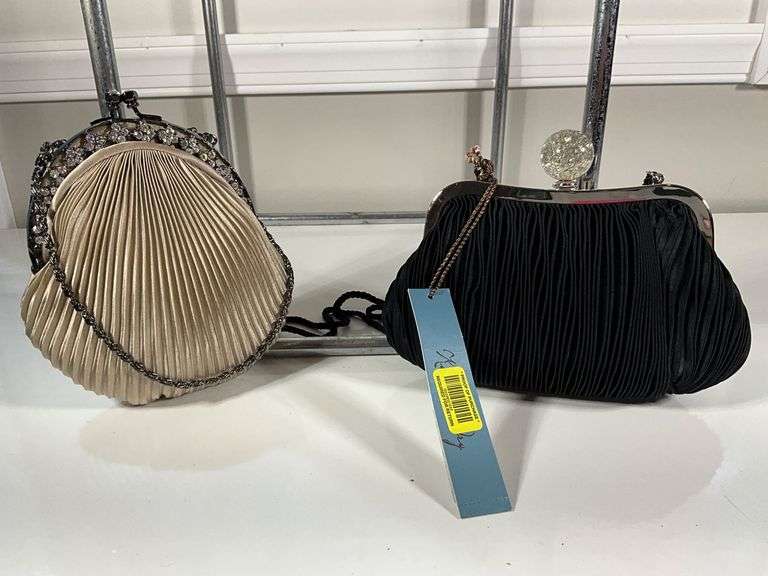 Two Kate Landry Pleated Clutch Handbags