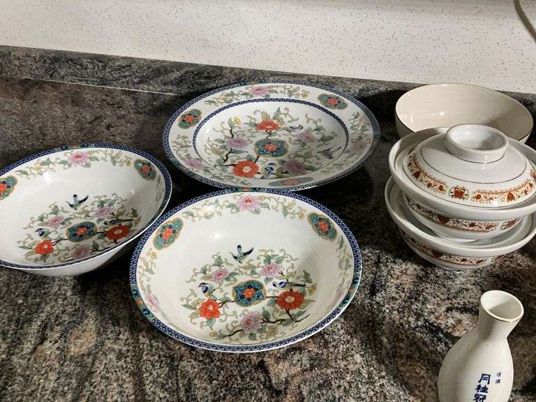 Asian-Style Ceramic Bowls, Plates, and Serving Pieces