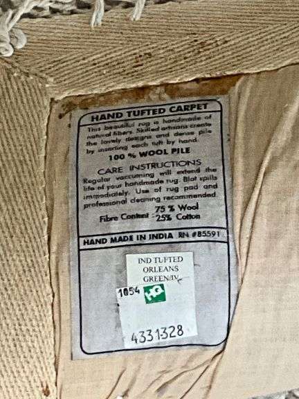 Hand-Tufted Wool and Cotton Carpet, 63” x 98”, Made in India
