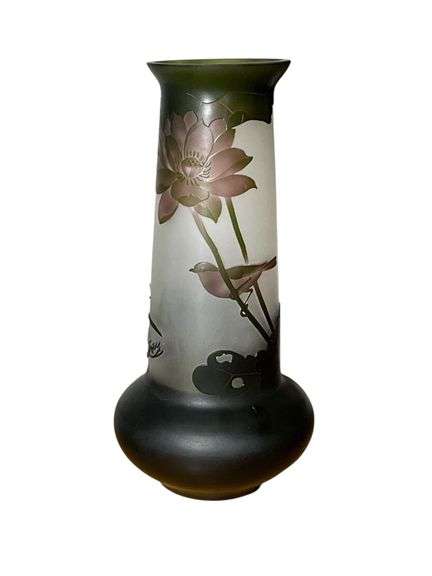 Gallé Signed Cameo Glass Vase, Posthumous Production (ca. 1904–1936)