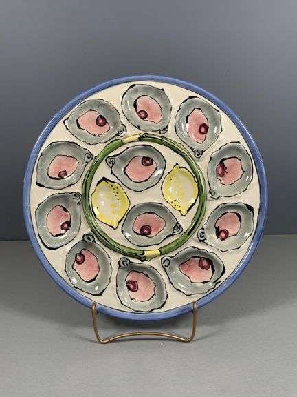 Tika by Lotus International 13-Inch Ceramic Oyster Plate