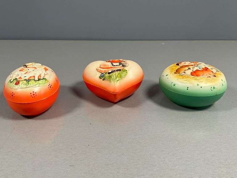 Three ANRI Italy Hand-Painted Resin Trinket Boxes by F. Ferrandiz