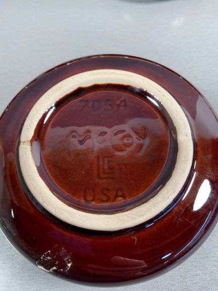 8 McCoy Stoneware Soup Bowls With Handles