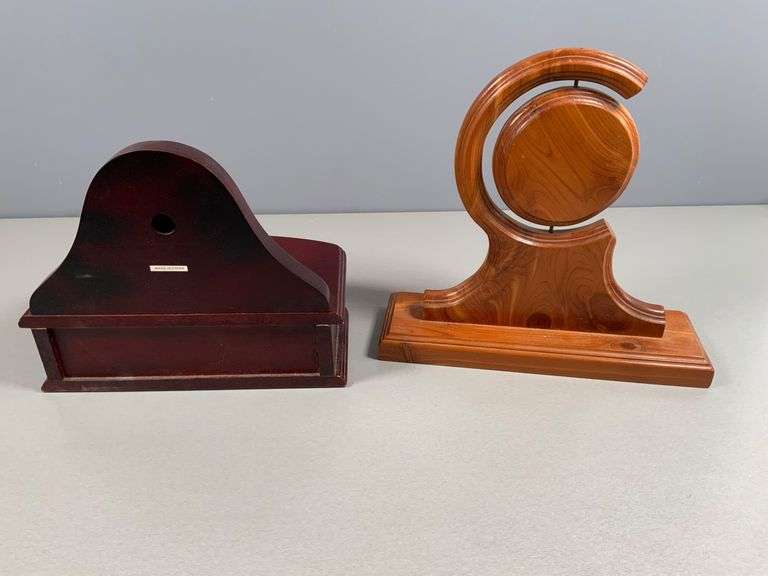 Battery-Operated Mantel Clocks with Wooden Bases