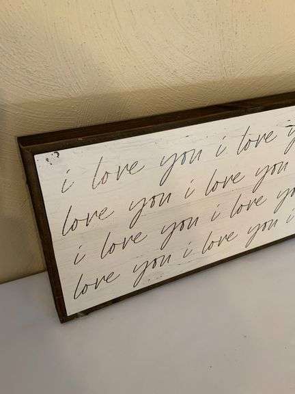 Large Rectangular ‘I Love You’ Sign With Script Text