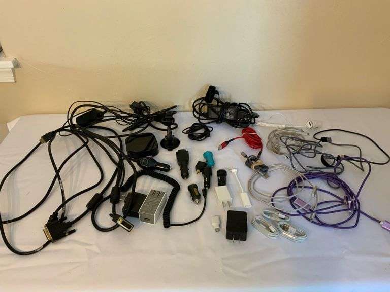 Electronics Accessories Including Chargers, Adapters, Roku and Cables
