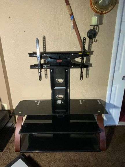 Z-Line Designs TV Stand With Mount with Tempered Glass Shelves
