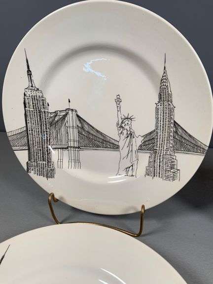 Royal Stafford Plates Featuring New York Skyline Design, Set of 12