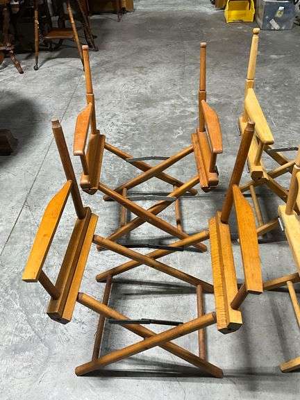 Four Wooden Folding Directors Chairs