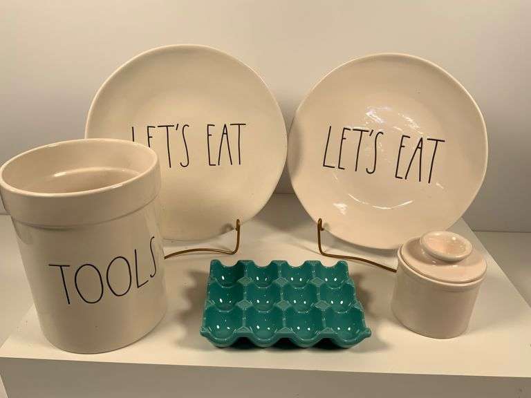 Rae Dunn Collection Kitchen Items and Butter Bell Basics Ceramic Pieces