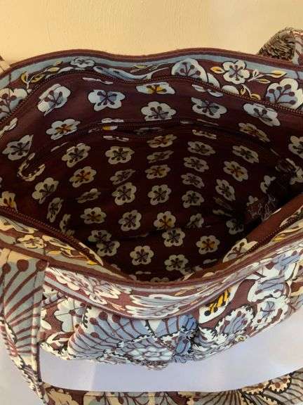 Vera Bradley Slate Blooms Tote Bag with Interior Pockets
