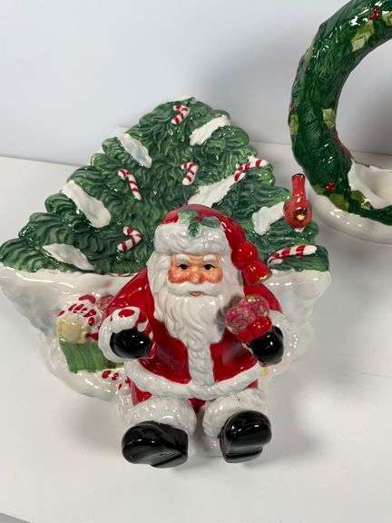 Ceramic Santa and Christmas Decor Set by Home Interiors