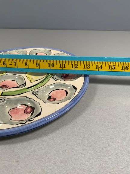 Tika by Lotus International 13-Inch Ceramic Oyster Plate