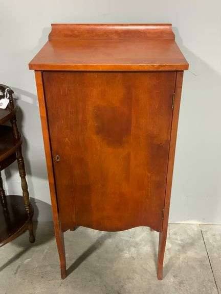 Wooden Music Cabinet With Single Door and Shelves