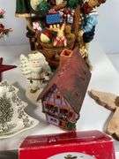 Holiday Decor Lot with Santa Figurines, S&P Shakers, and Textiles