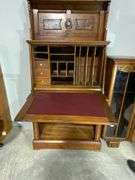 Tall Wood Secretary Desk With Keyed Locks, Pre Civil War