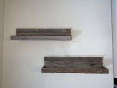 Rustic Barnwood Wall Shelves in Natural Wood Finish