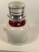 2010 Harry Slatkin Snowman Candle Jar With Chrome Colored Top Hat