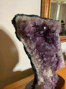 Amethyst Crystal Geode on Wooden Stand